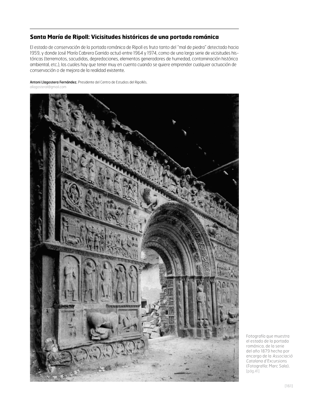 Santa María De Ripoll: Vicisitudes Históricas De Una Portada Románica