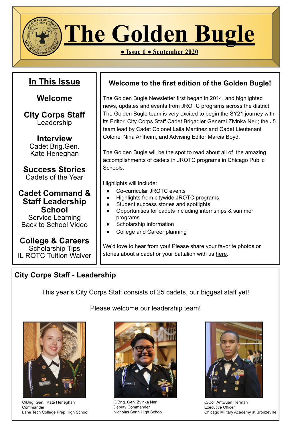 The Golden Bugle ● Issue 1 ● September 2020