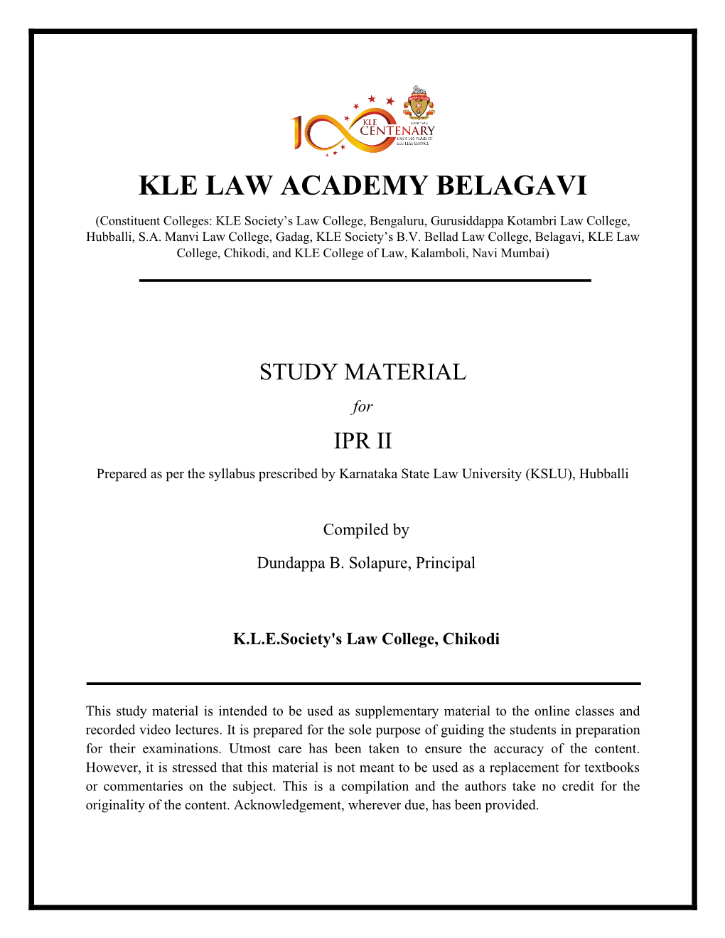 Intellectual Property Rights – II