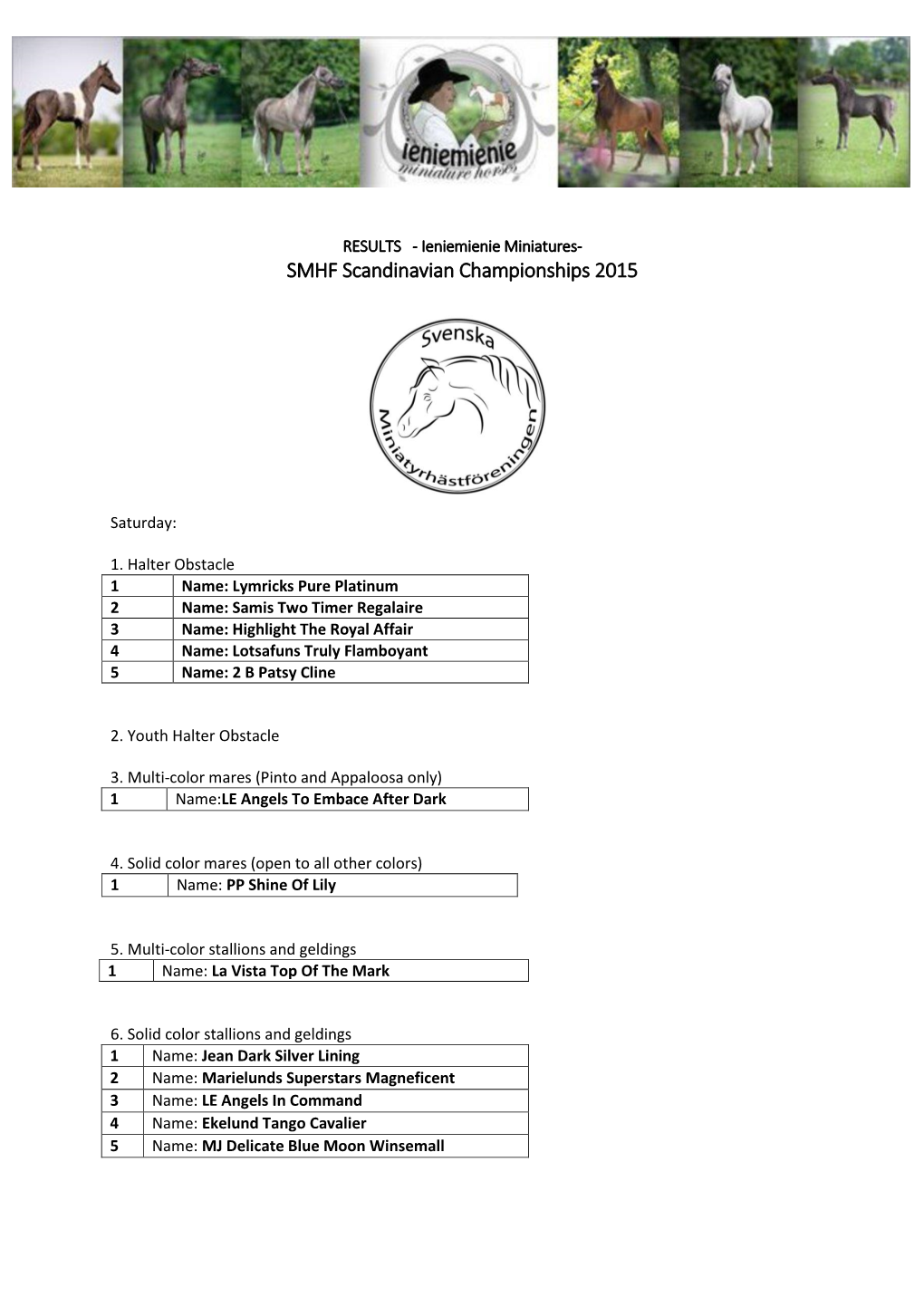 SMHF Scandinavian Championships 2015