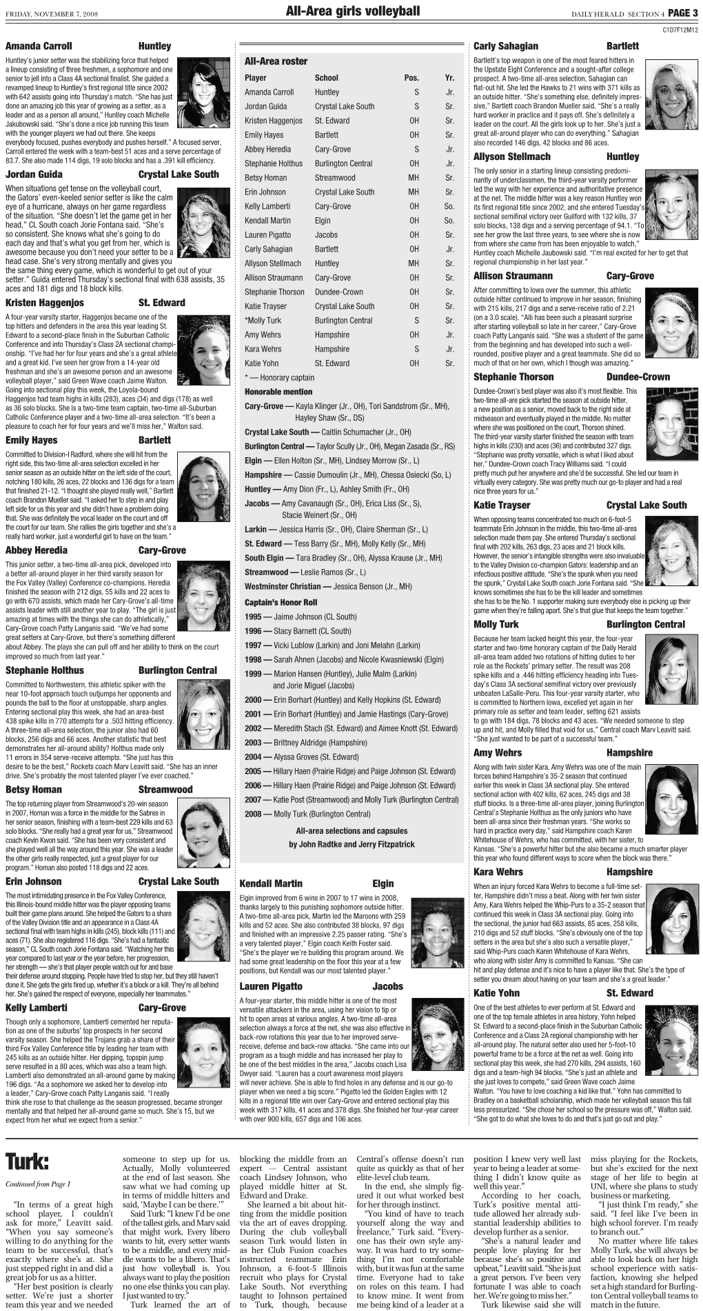 All-Area Girls Volleyball Daily Herald Section 4 Page 3