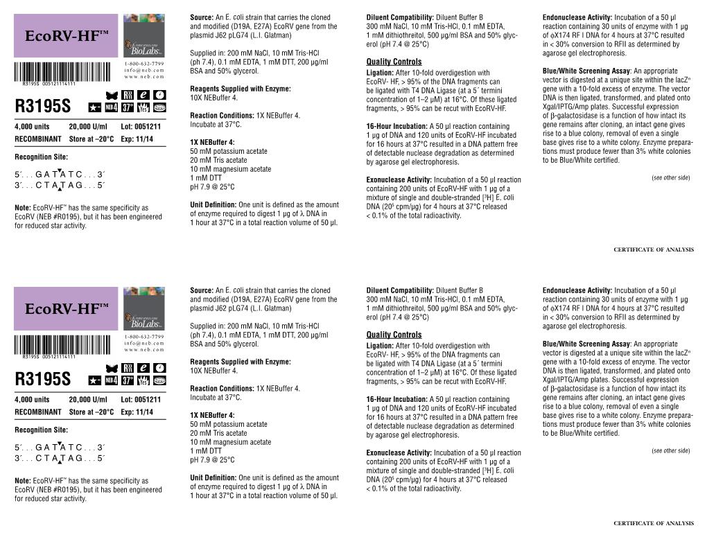 Datasheet for Ecorv-HF™ (R3195; Lot 0051211)