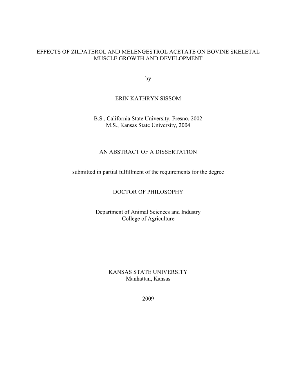 Effects of Zilpaterol and Melengestrol Acetate On