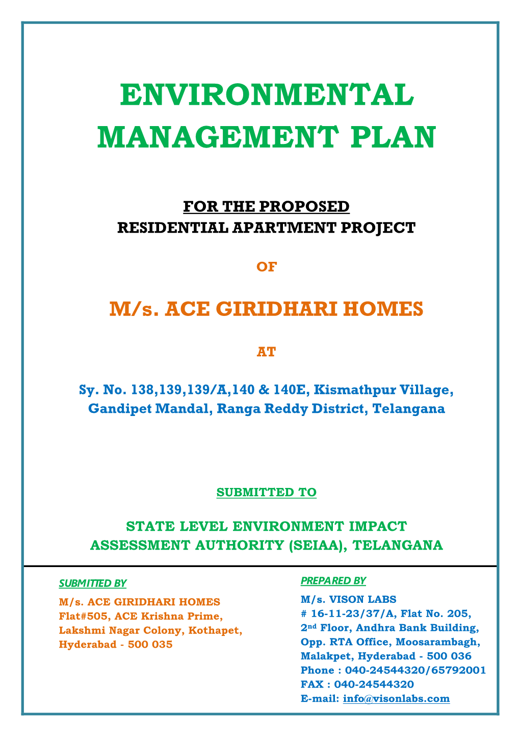 Environmental Management Plan