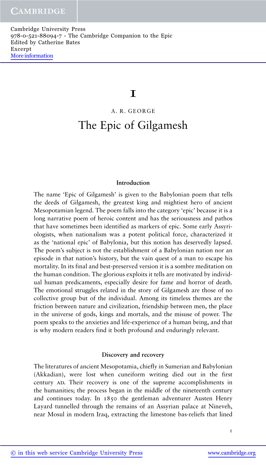 The Epic of Gilgamesh