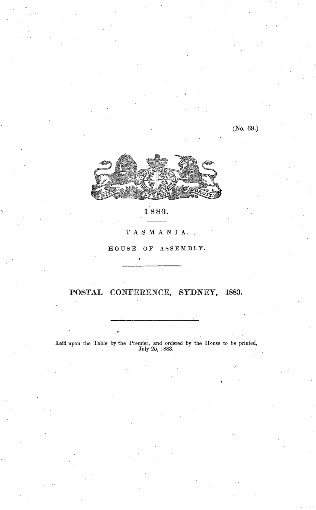 Postal Conference Sydney 1883