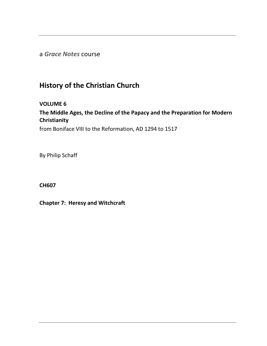 History of the Christian Church*