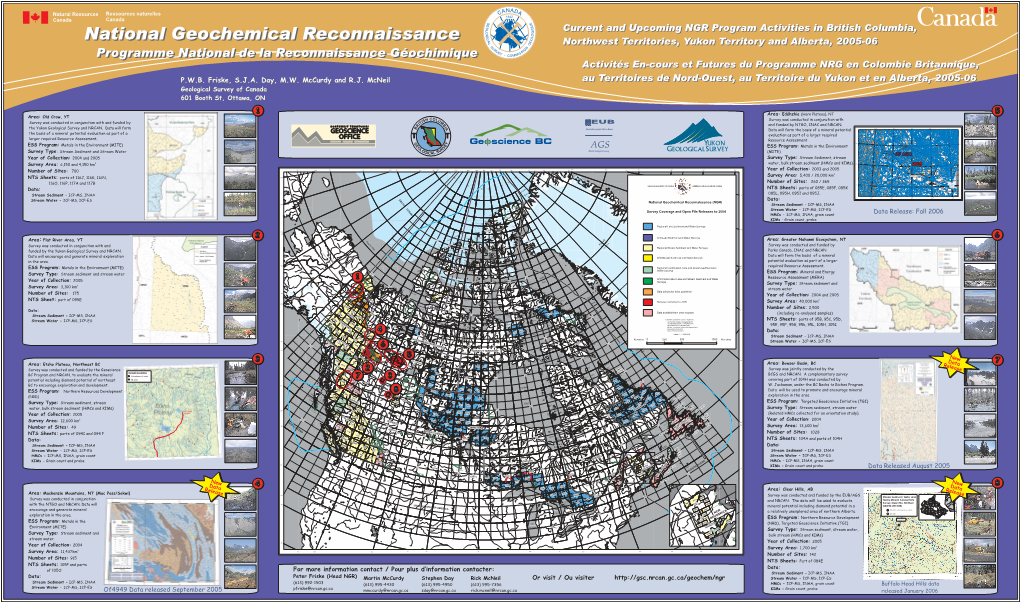 Stream Sediment and Stream Water OG SU Alberta Geological Survey (MITE) ICAL 95K 85J 95J 85K of 95I4674 85L