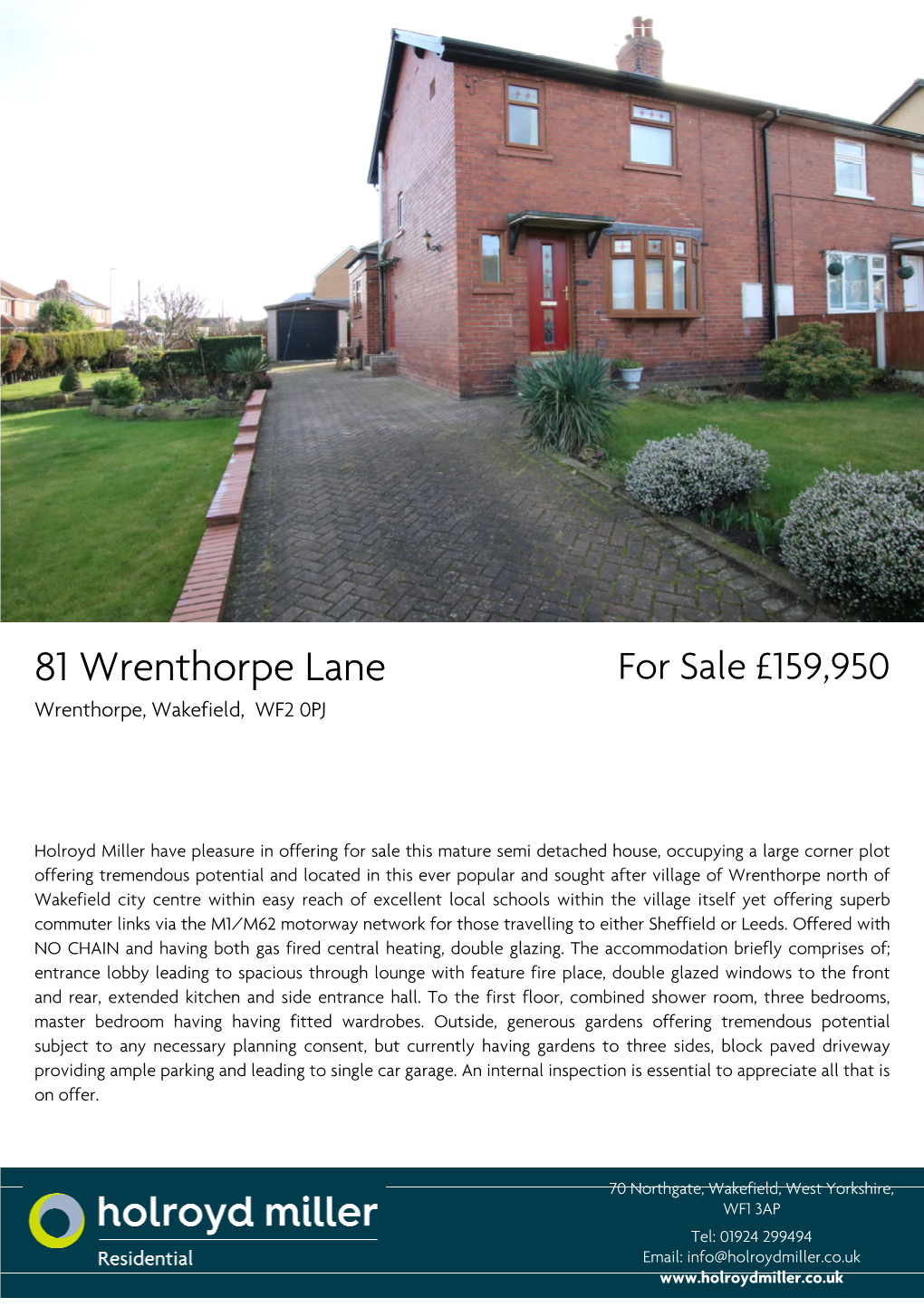 81 Wrenthorpe Lane for Sale £159,950 Wrenthorpe, Wakefield, WF2 0PJ