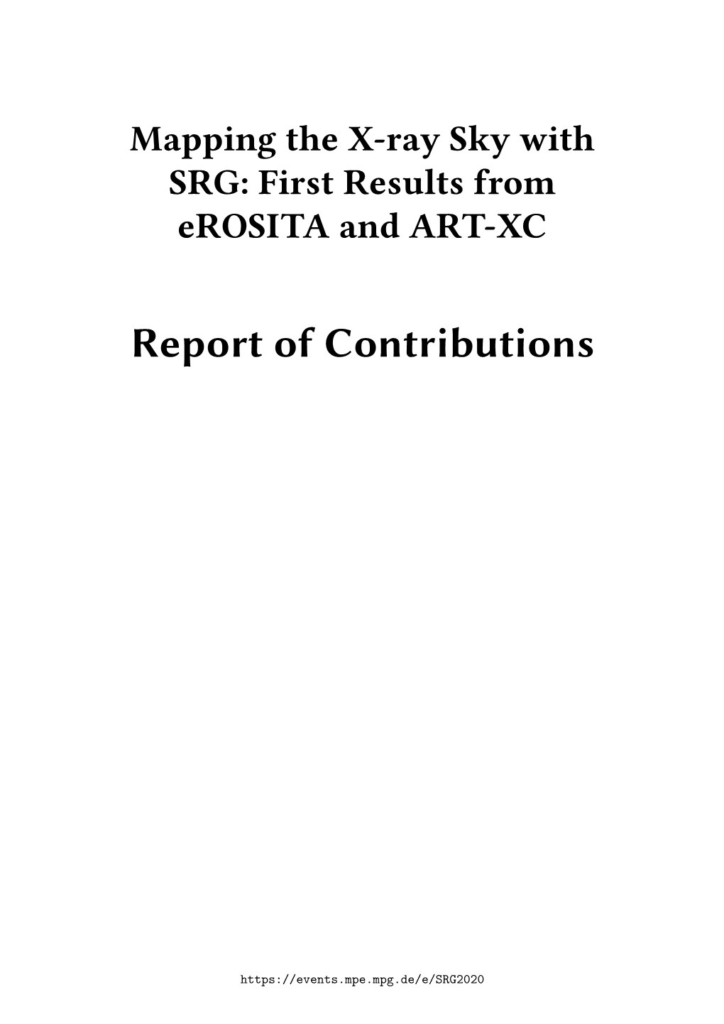 Report of Contributions