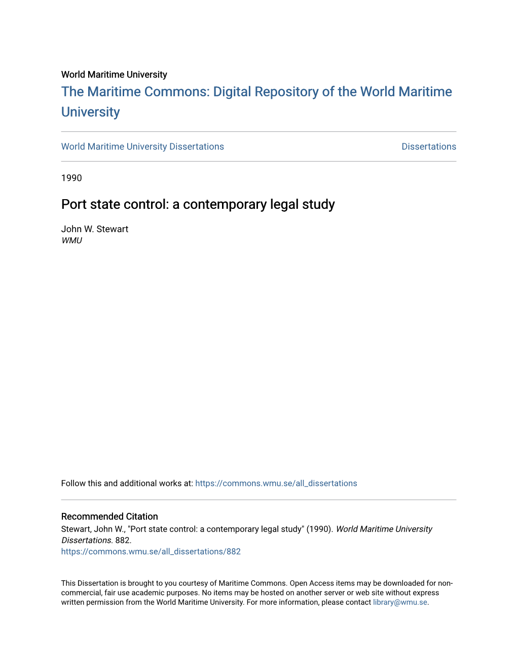 Port State Control: a Contemporary Legal Study