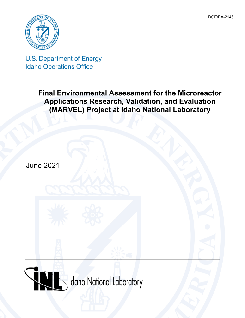 DOE EA-2146 Final Environmental Assessment for the MARVEL