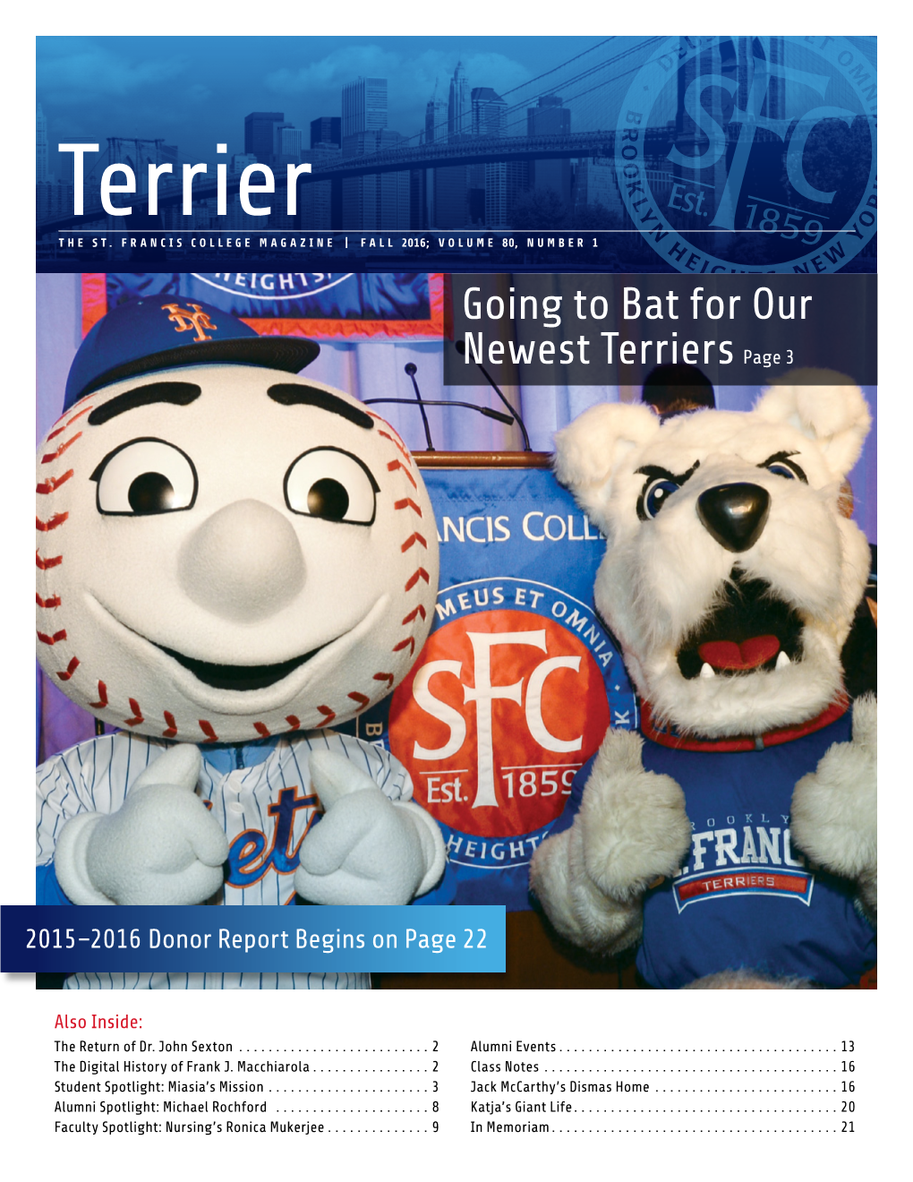 St. Francis College Terrier, Fall 2016