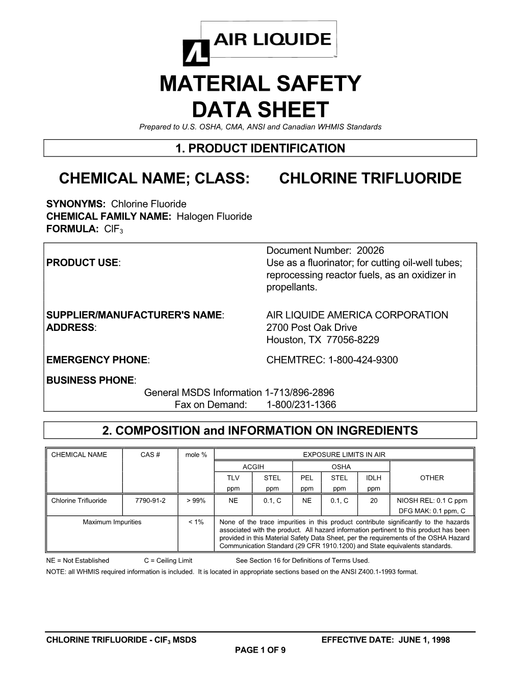 Chlorine Trifluoride