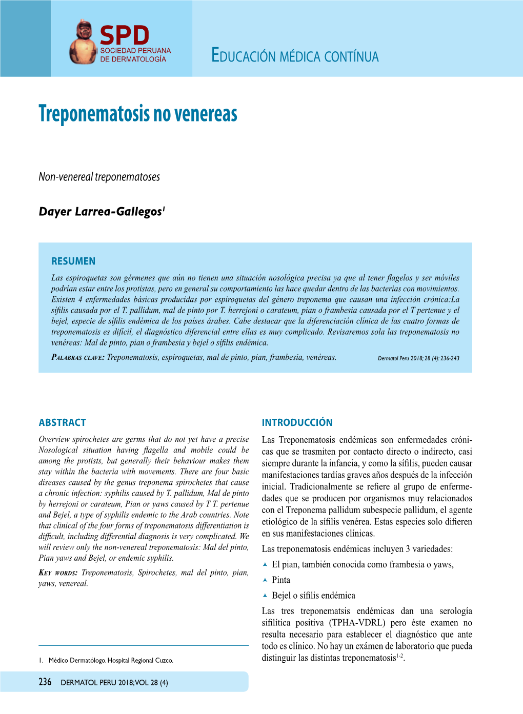 Treponematosis No Venereas