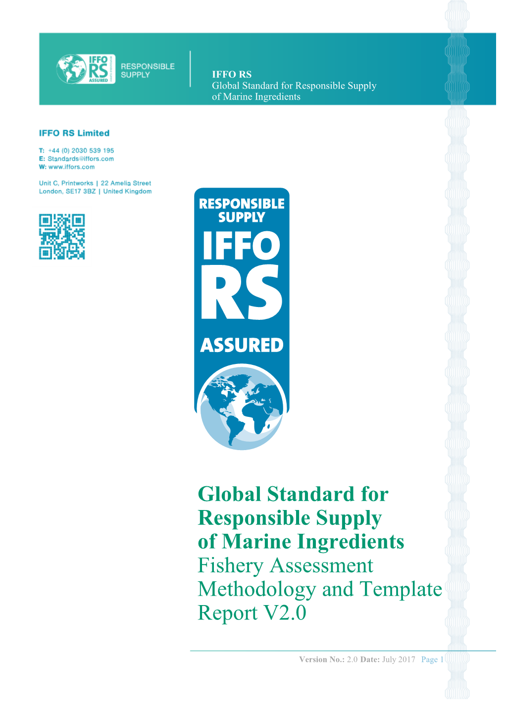 Global Standard for Responsible Supply of Marine Ingredients