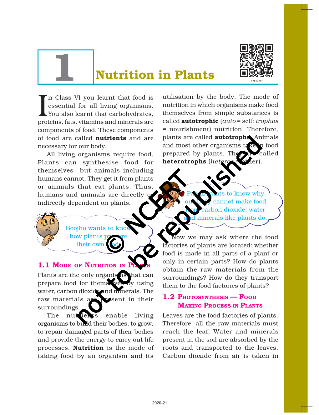 Nutrition in Plants N Class VI You Learnt That Food Is Utilisation by the Body