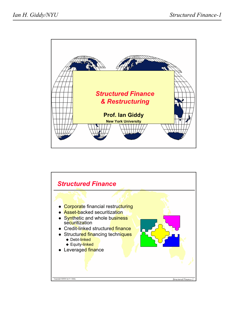 Structured Finance & Restructuring