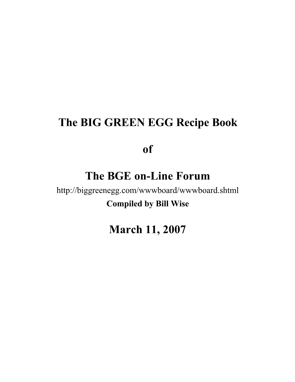 Big Green Egg Recipes