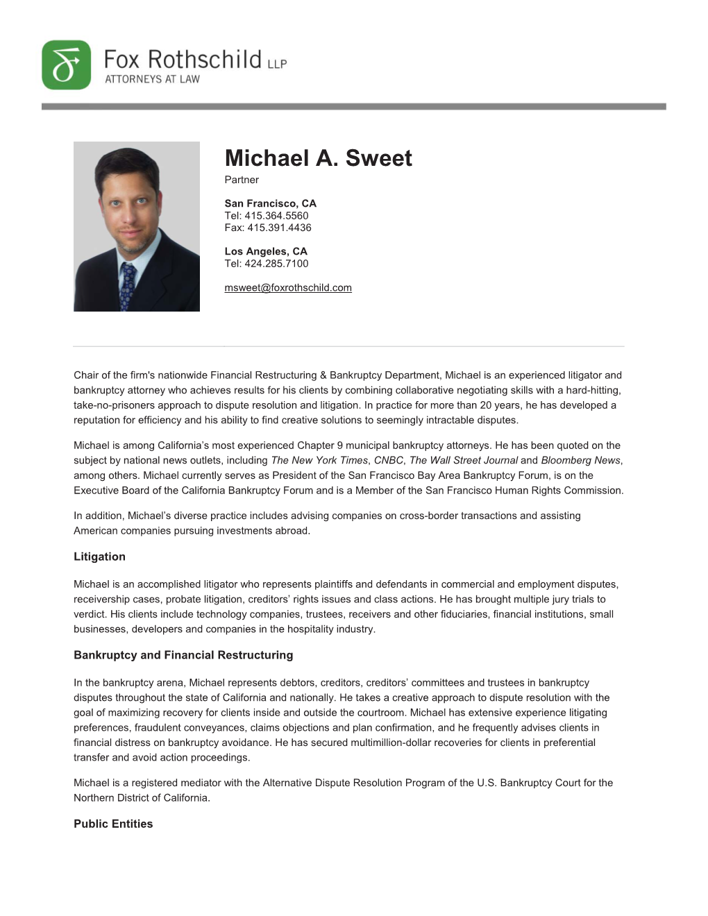 Michael A. Sweet Partner