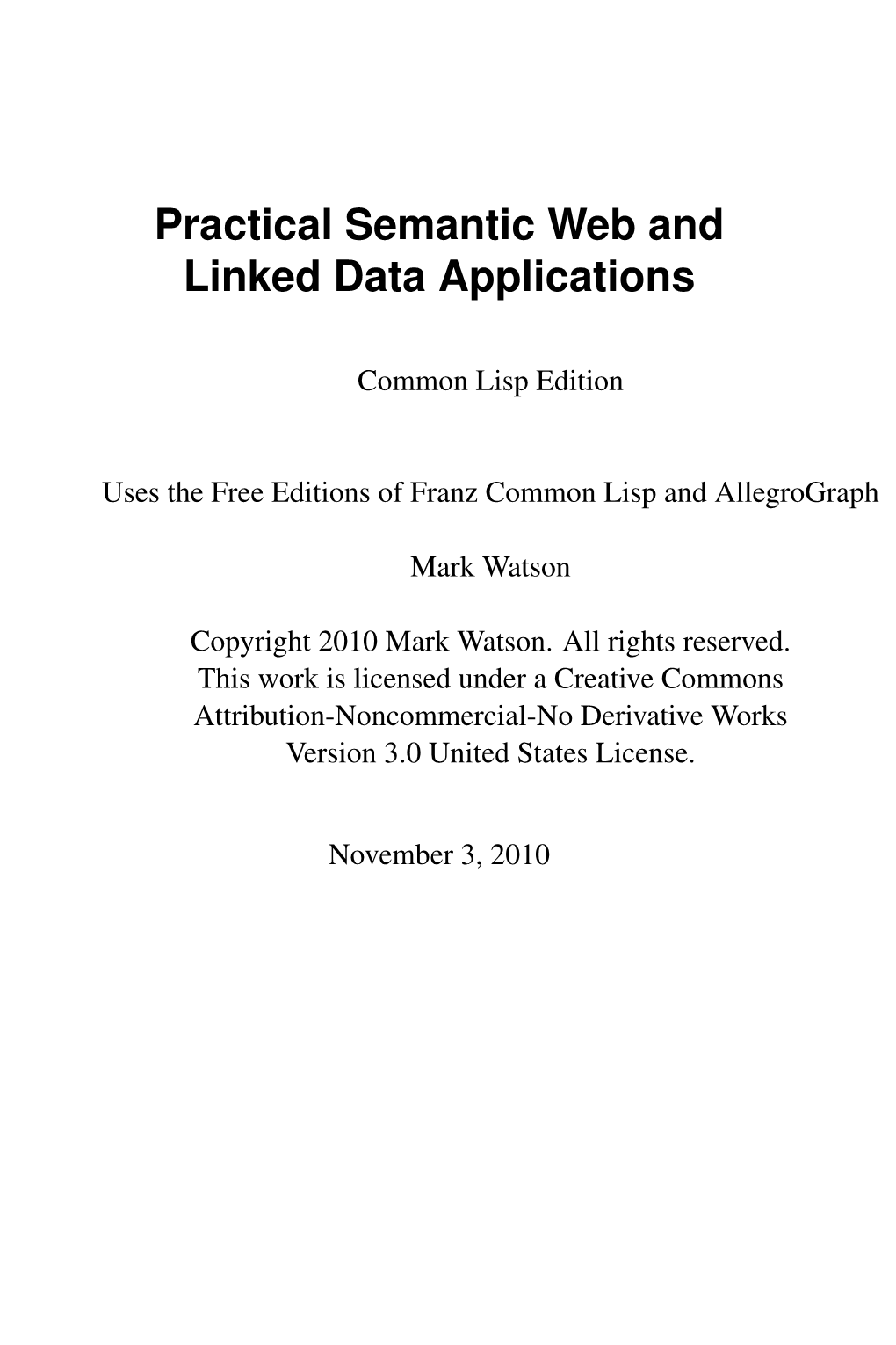 Practical Semantic Web and Linked Data Applications