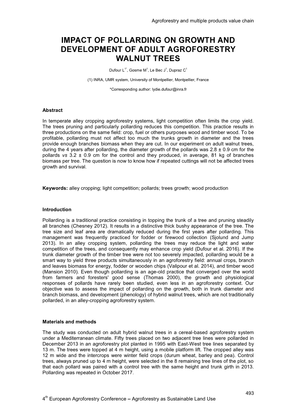 Agroforestry and Multiple Products Value Chain 493 4Th European