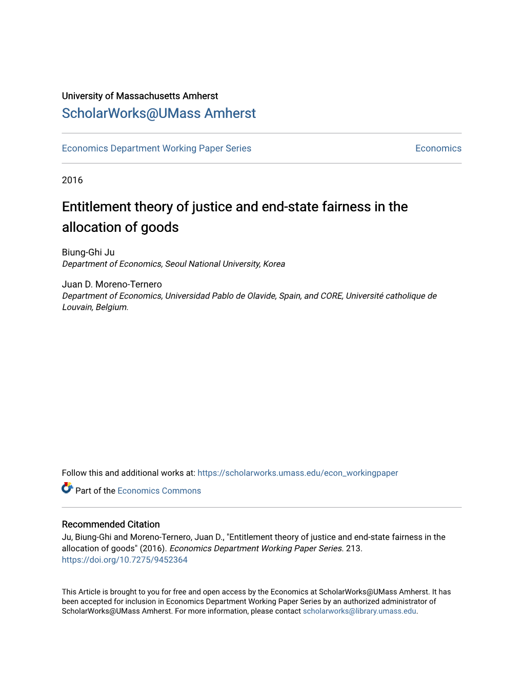 Entitlement Theory of Justice and End-State Fairness in the Allocation of Goods