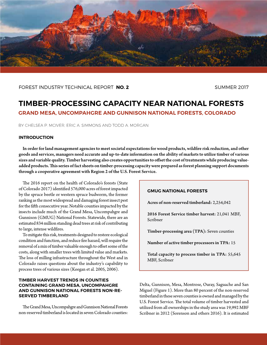 Grand Mesa, Uncompahgre and Gunnison National Forest Timber