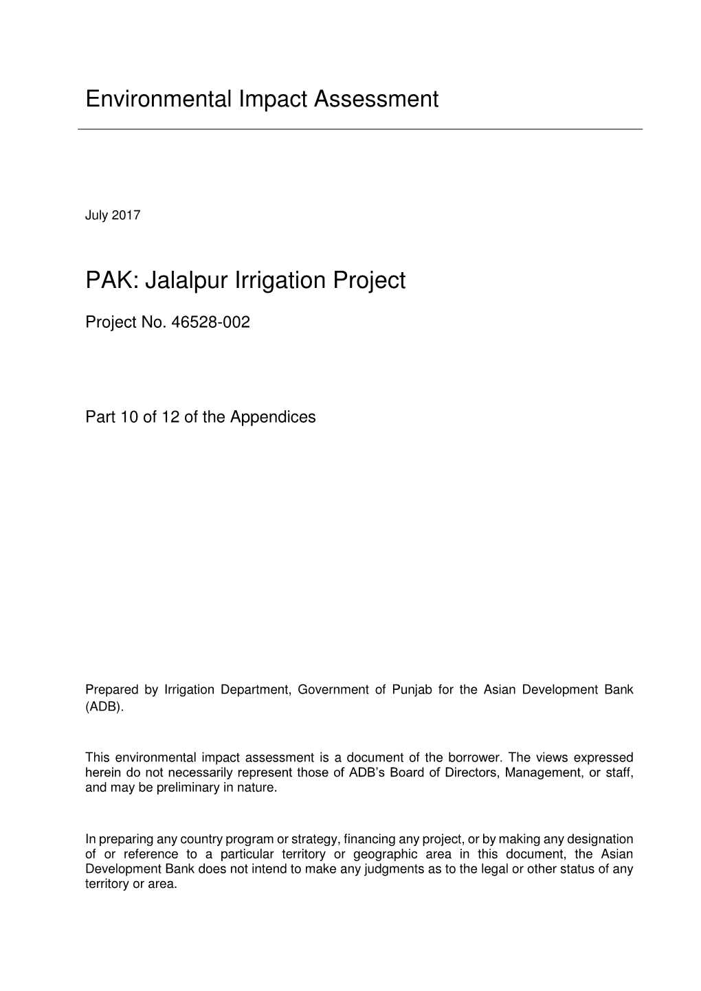 PAK: Jalalpur Irrigation Project