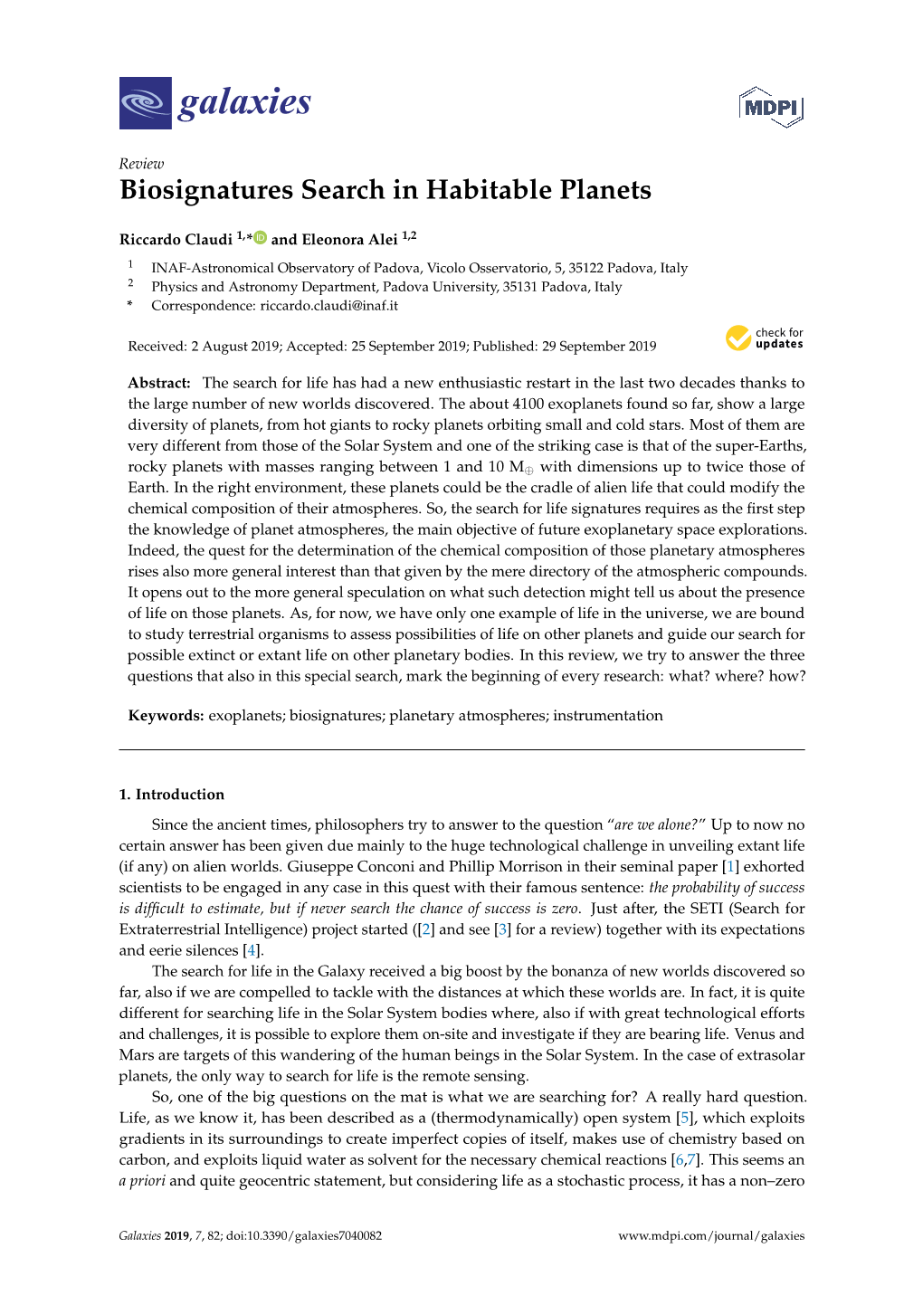 Biosignatures Search in Habitable Planets