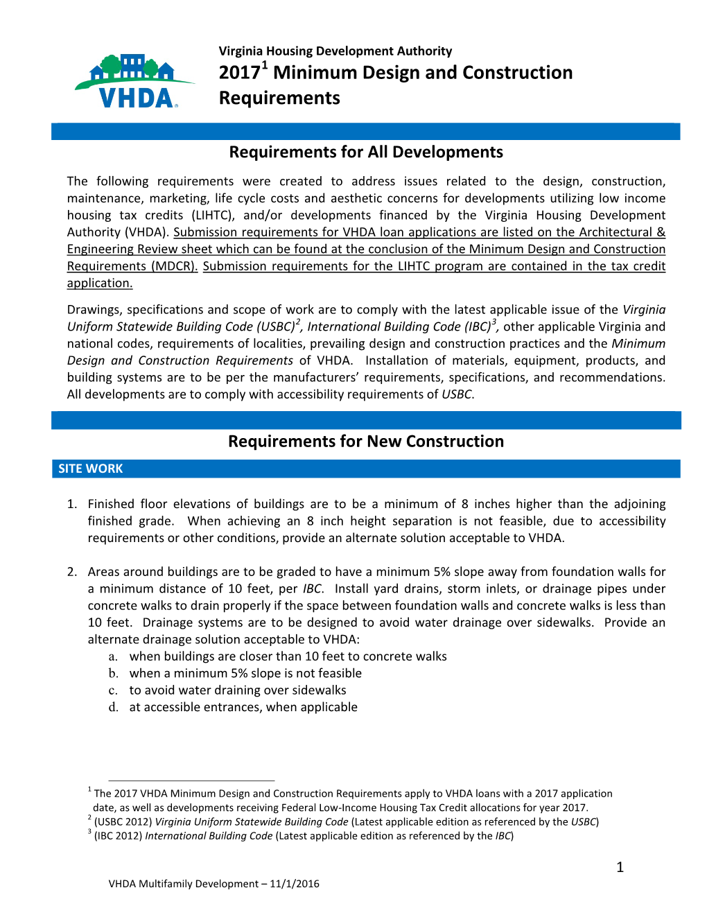 20171 Minimum Design and Construction Requirements