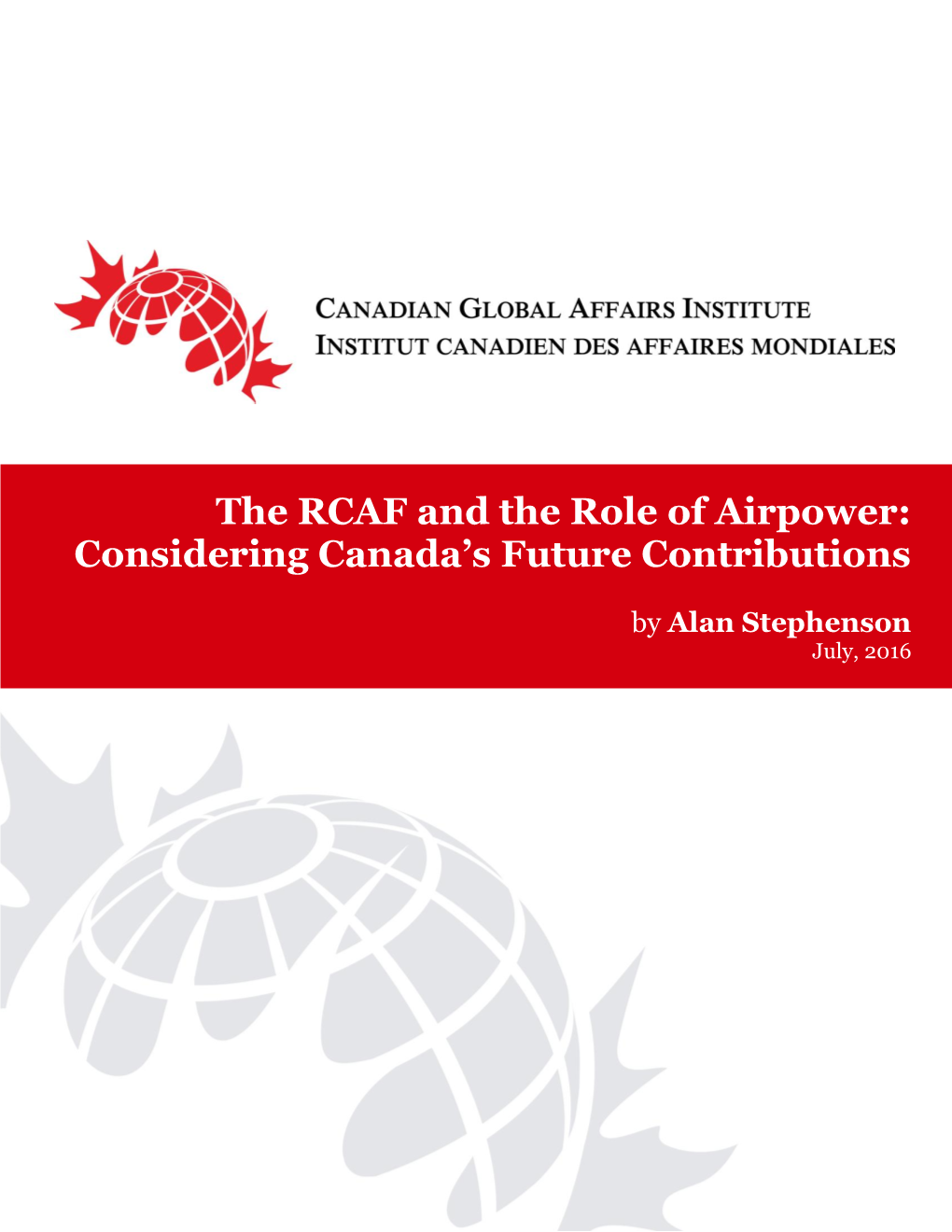 The RCAF and the Role of Airpower