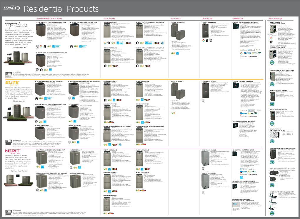 The Lennox Standard of Excellence. Merit® Series Is the Introductory