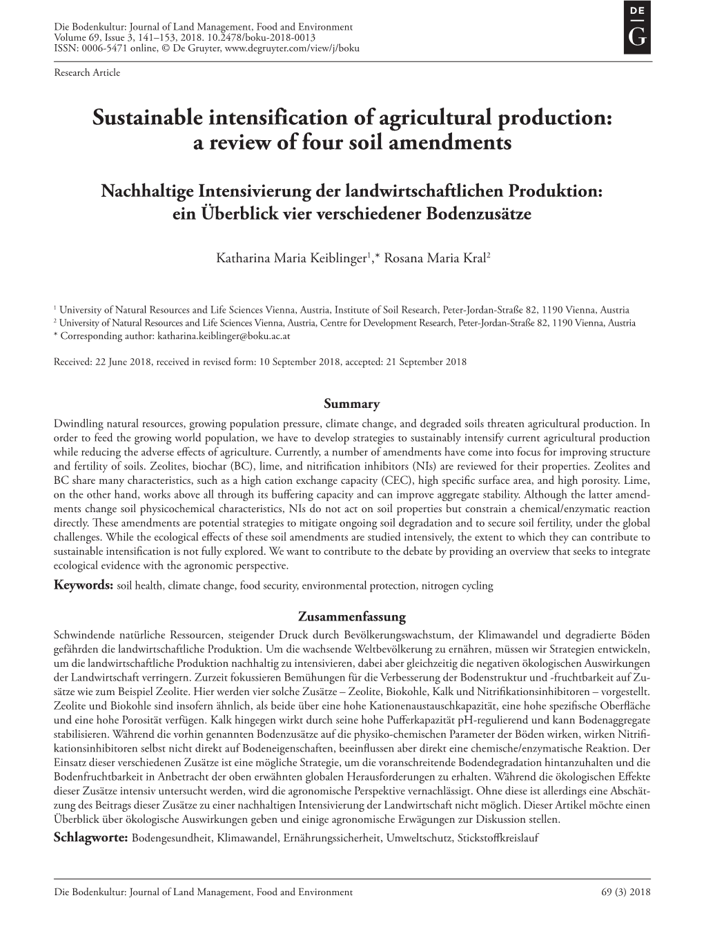 A Review of Four Soil Amendments