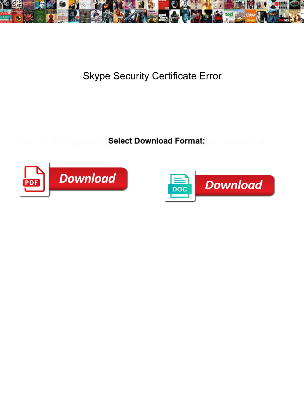 Skype Security Certificate Error