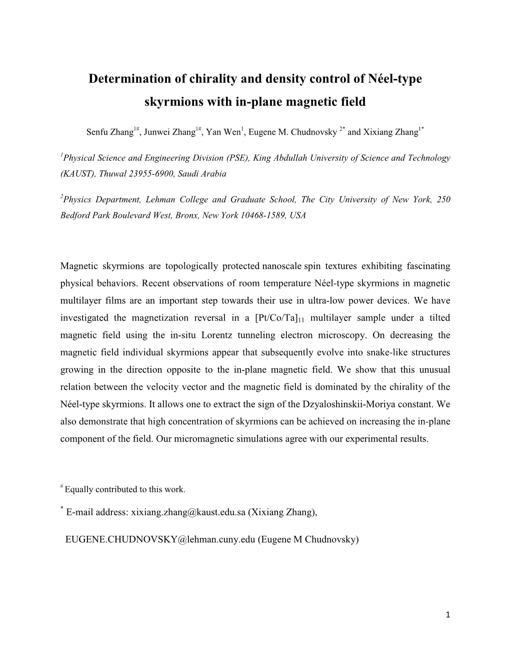 Determination of Chirality and Density Control of Néel-Type Skyrmions with In-Plane Magnetic Field