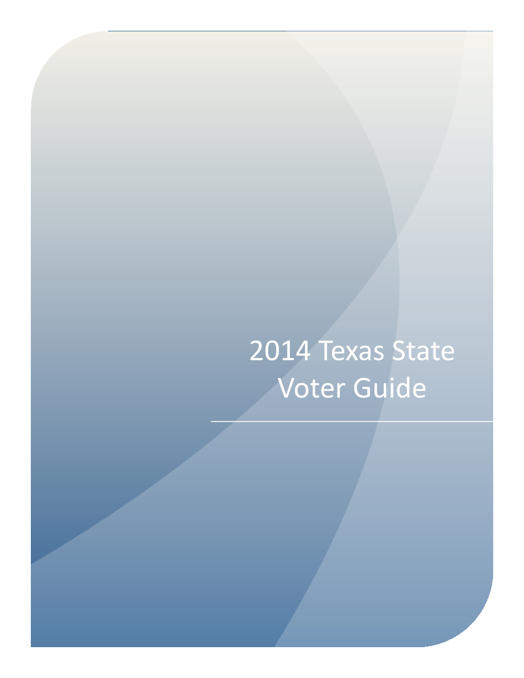2014 Texas State Voter Guide