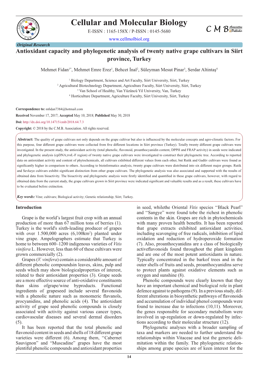 Cellular and Molecular Biology