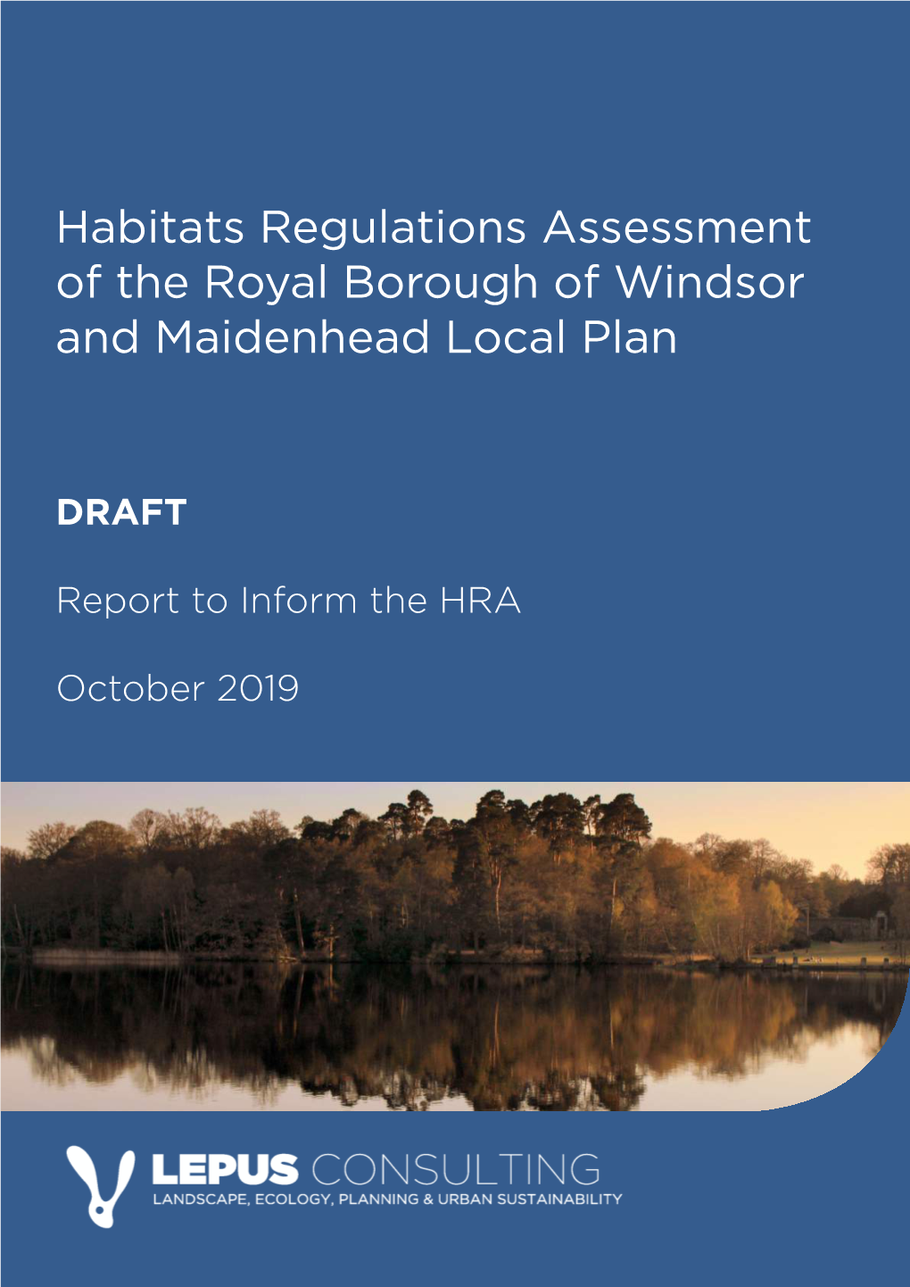 Habitats Regulations Assessment of the Royal Borough of Windsor and Maidenhead Local Plan