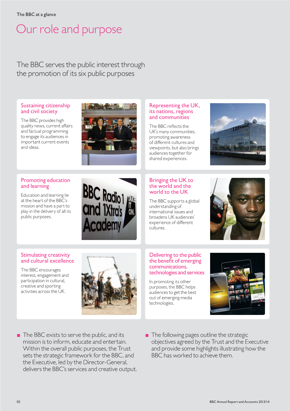 The BBC at a Glance Our Role and Purpose