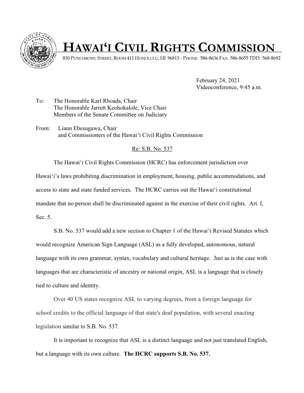 Hawai'i Civil Rights Commission