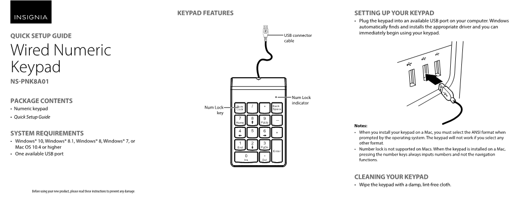 Wired Numeric Keypad