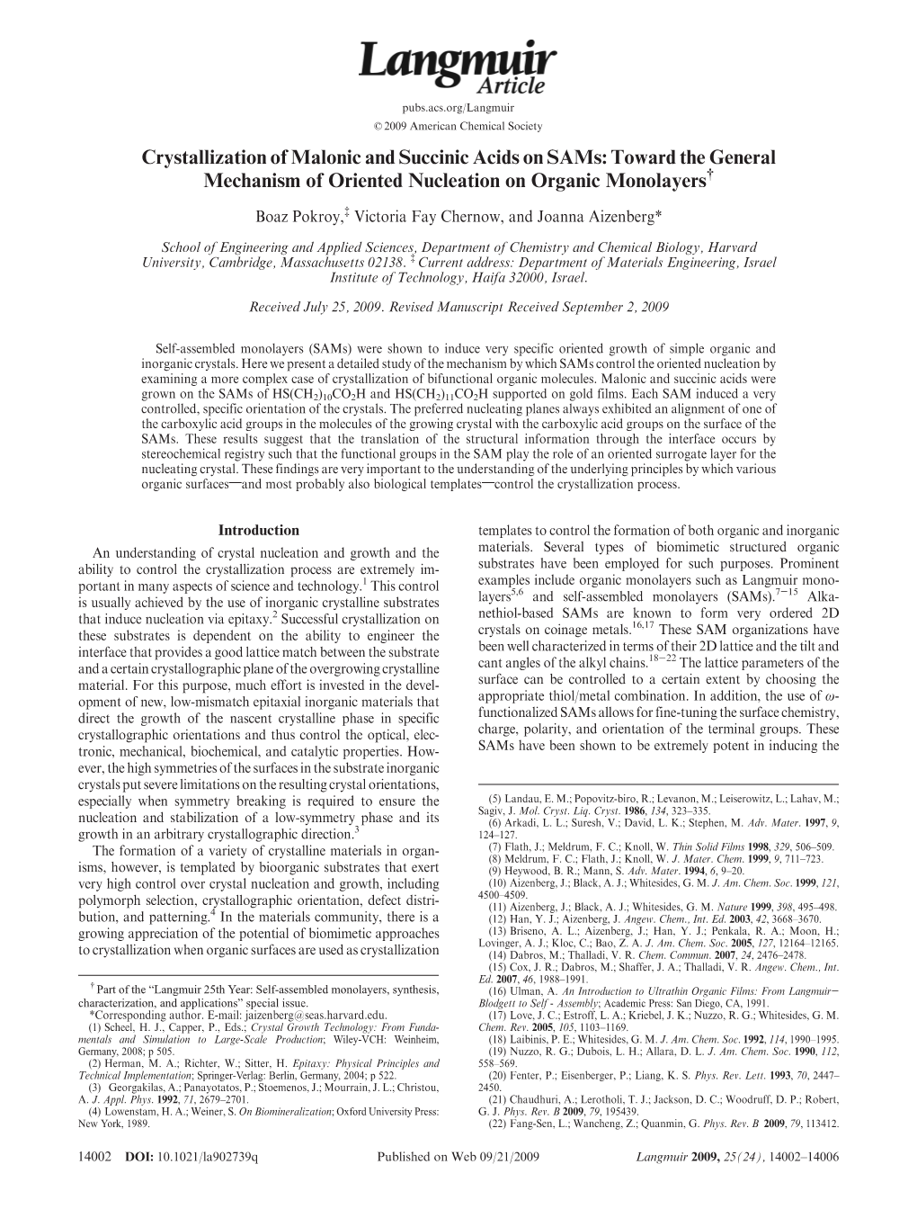 Crystallization of Malonic and Succinic Acids on Sams: Toward the General Mechanism of Oriented Nucleation on Organic Monolayers†