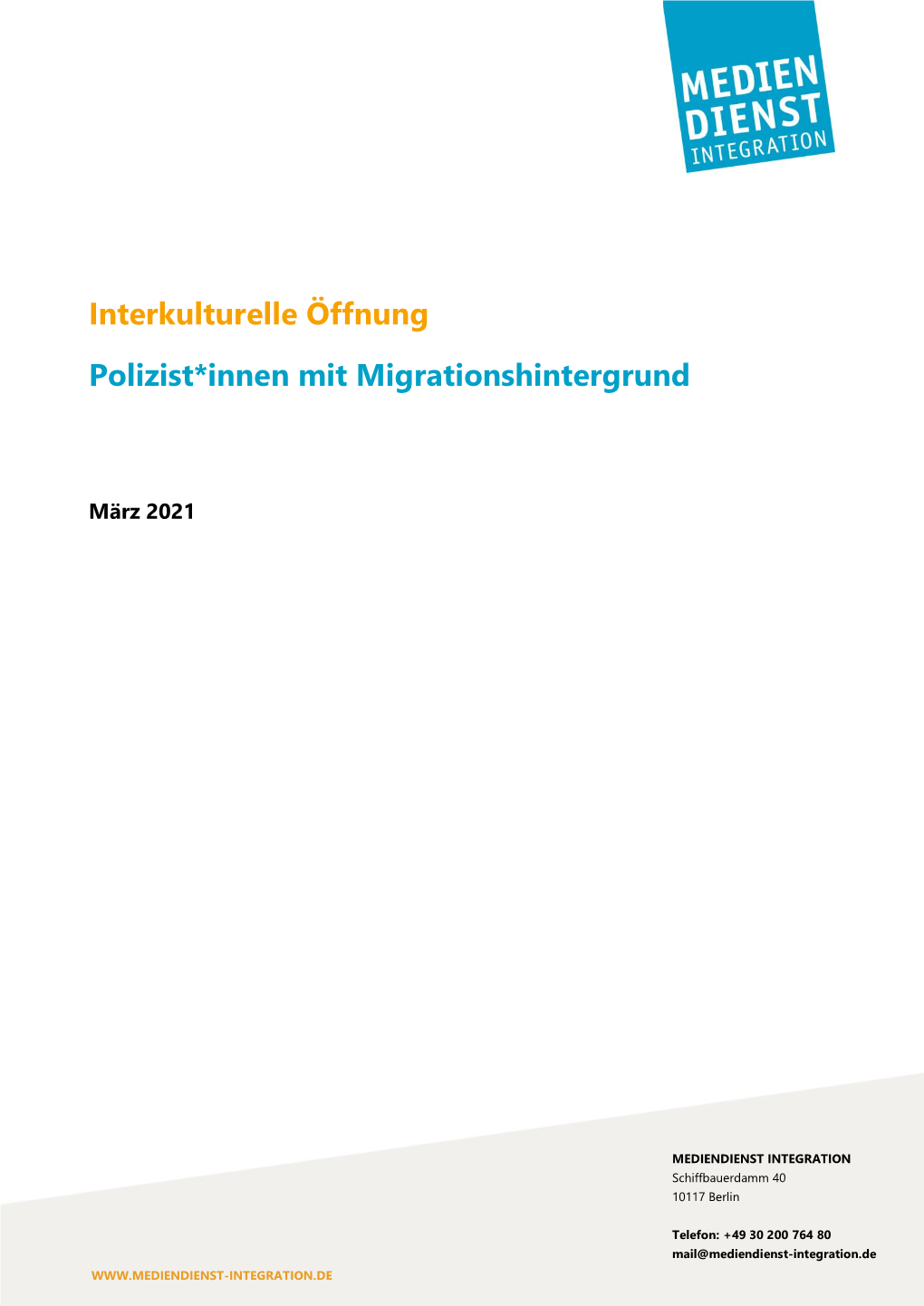 Interkulturelle Öffnung Polizist*Innen Mit Migrationshintergrund