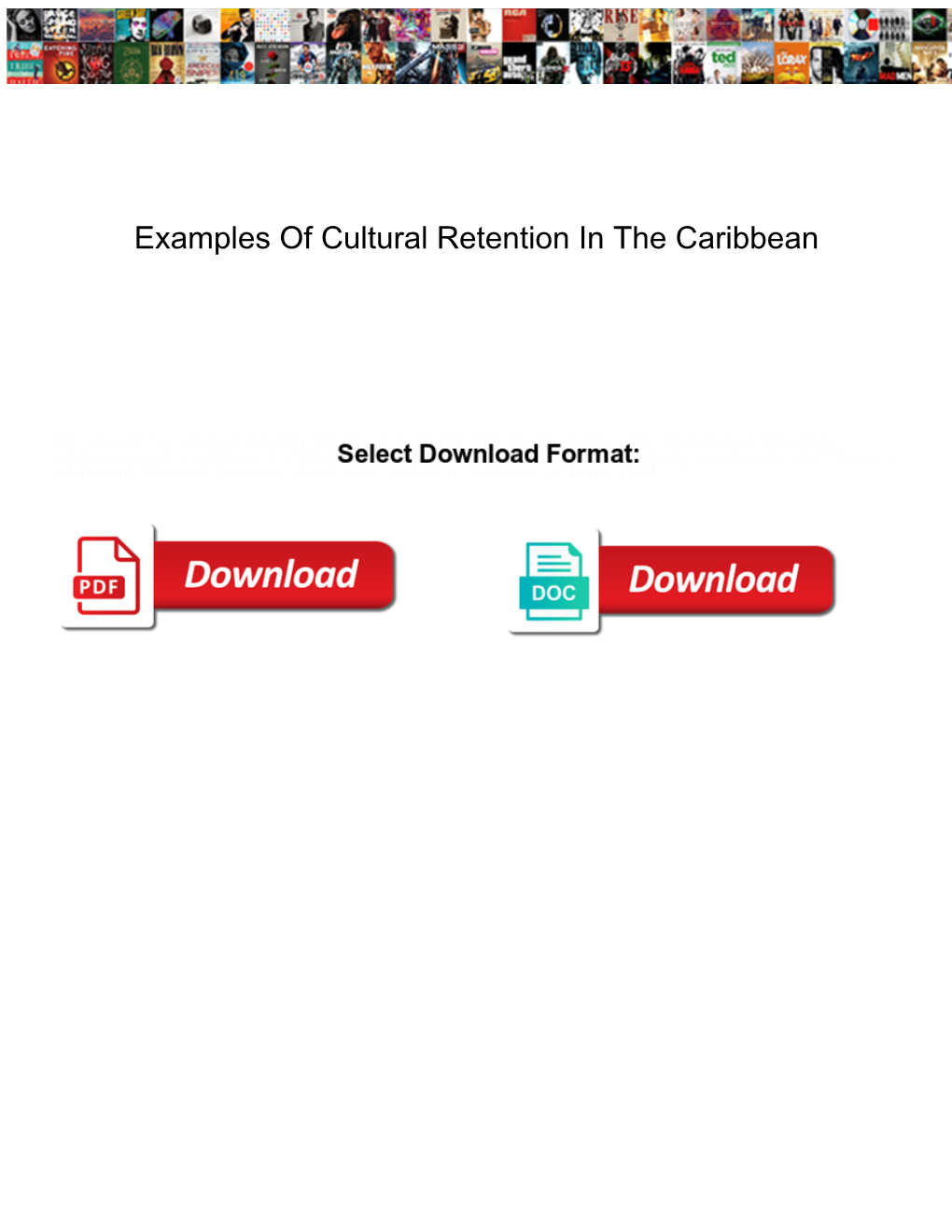 Examples of Cultural Retention in the Caribbean