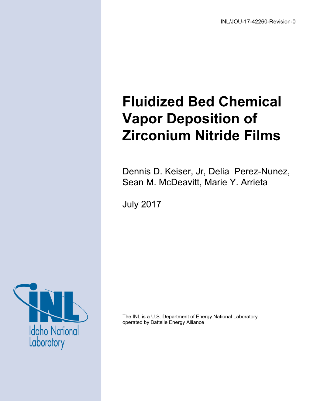 Fluidized Bed Chemical Vapor Deposition of Zirconium Nitride Films