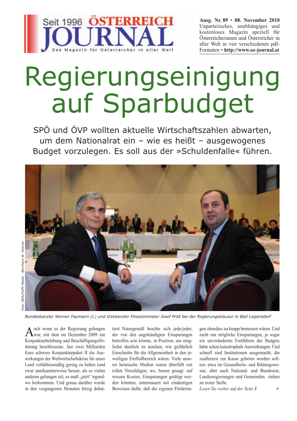 Regierungseinigung Auf Sparbudget