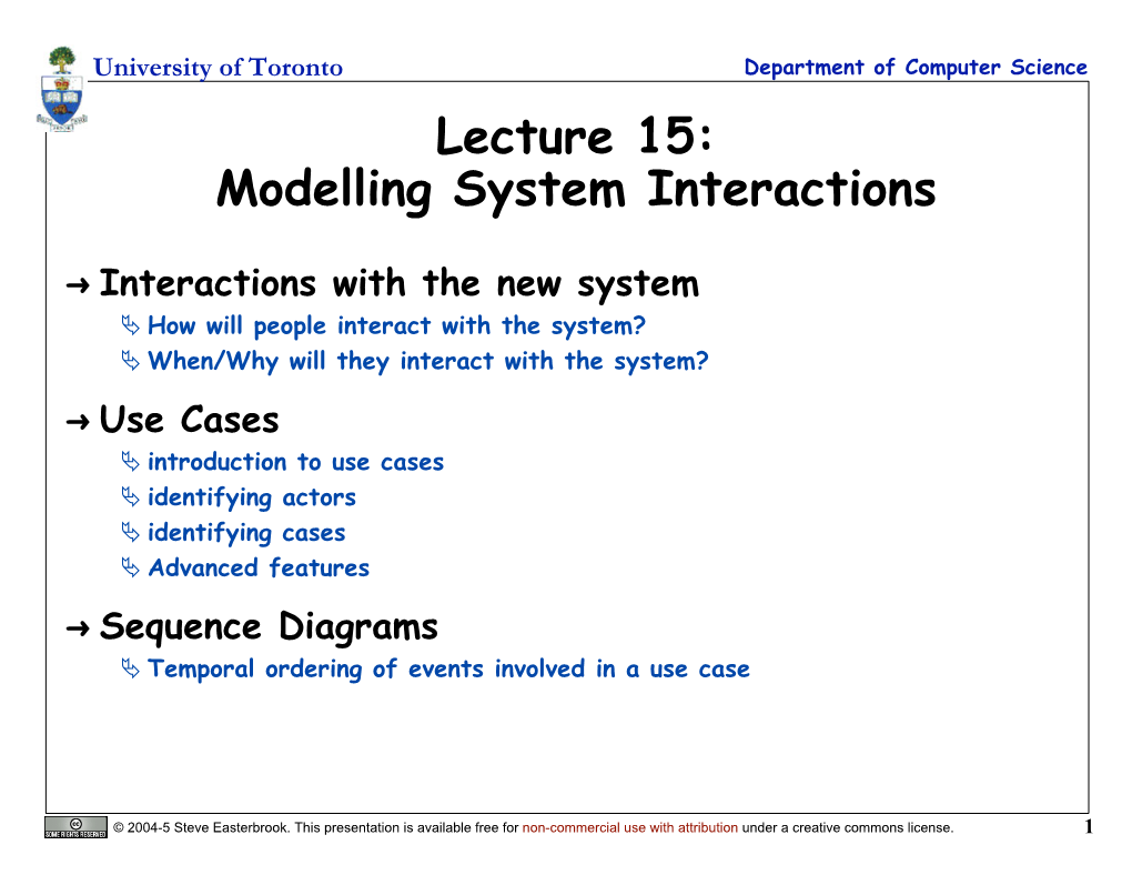 Modelling Interactions