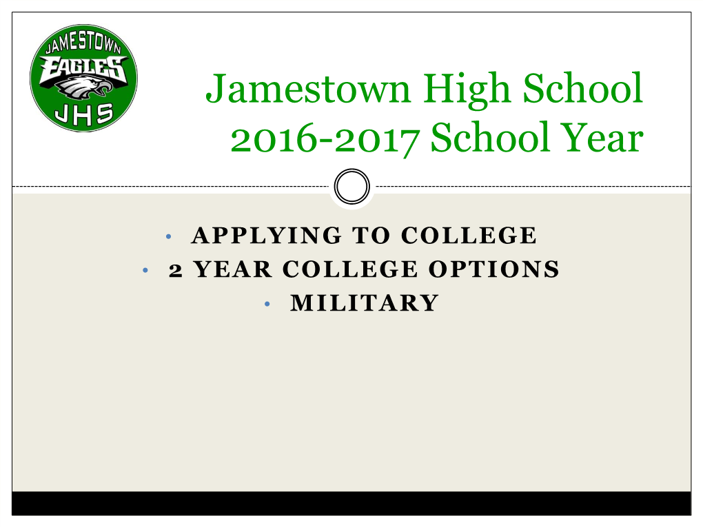 Jamestown High School College Process