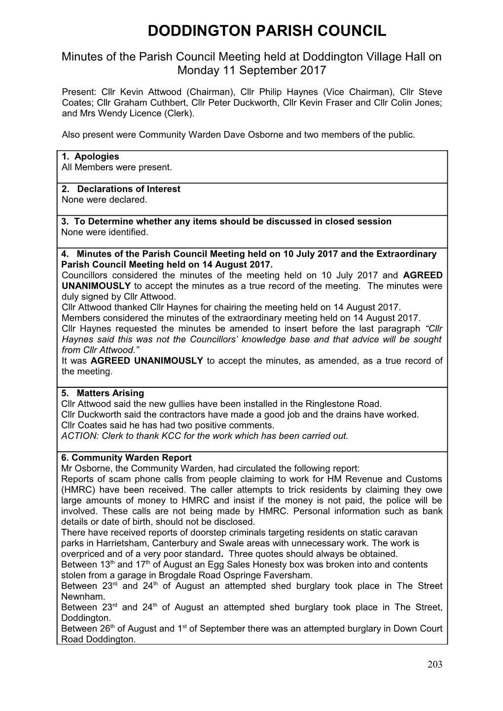 Doddington Parish Council